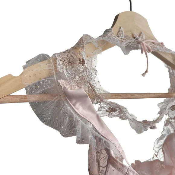 For Love & Lemons Mae high-neck underwire bra Size 34B Wedding Valentine's Day